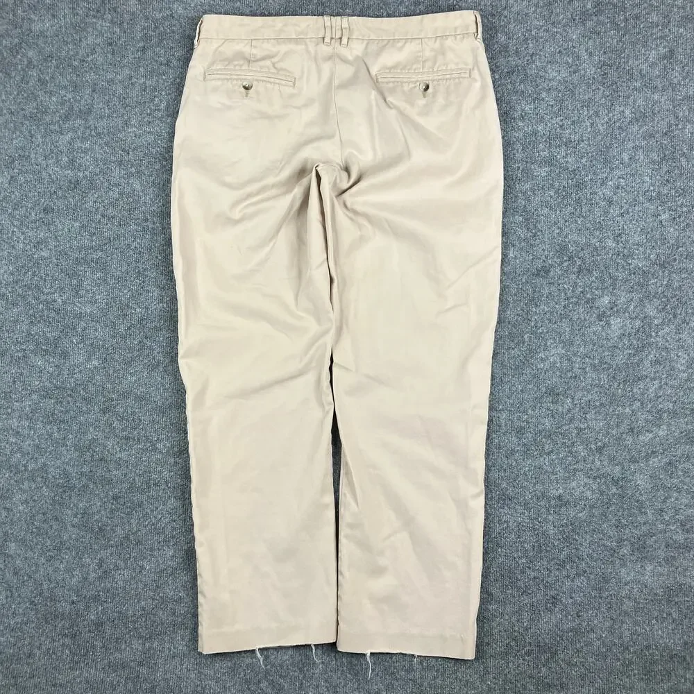 Old Navy Pants Mens Size 38x32 Beige Chino Straight Fit Flat Front Casual Slacks